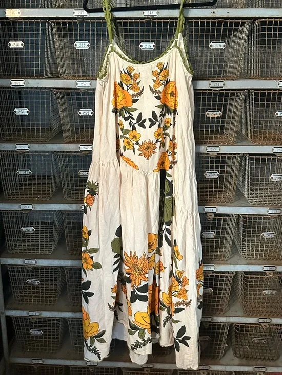FARM Rio White V-Neck A-Line Maxi Dress Size XL 38228 - Picture 8 of 11